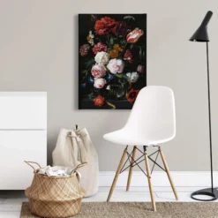 Leinwandbild Blumen, schwarz, 50x70 cm DD123151