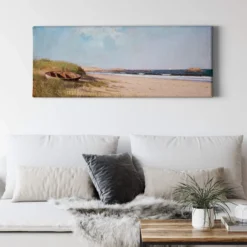Leinwandbild Boot, blau, 100x40 cm DD123238