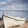 Leinwandbild Boot, weiß, 50x50 cm DD123276