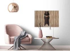 Leinwandbild Bär, braun, 90x60 cm DD120426