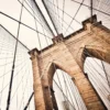 Leinwandbild Brücke Brooklyn Bridge, beige, 50x50 cm DD123292
