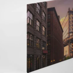 Leinwandbild Brooklyn Bridge, braun, 90x60 cm DD120328