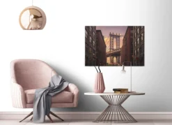 Leinwandbild Brooklyn Bridge, braun, 90x60 cm DD120328