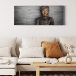 Leinwandbild Buddha, grau, 100x40 cm DD123236