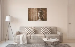 Leinwandbild Buddha, sepia, 90x60 cm DD120319