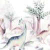 Leinwandbild Dinosaurier, rosa, 70x50 cm DD123093