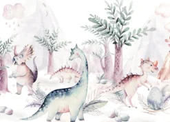 Leinwandbild Dinosaurier, rosa, 70x50 cm DD123093