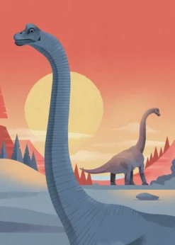 Leinwandbild Dinosaurier, rot, 50x70 cm DD123199