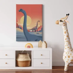 Leinwandbild Dinosaurier, rot, 50x70 cm DD123199