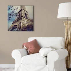Leinwandbild Eiffelturm, blau, 50x50 cm DD123289