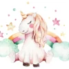 Leinwandbild Einhorn, weiß, 70x50 cm DD123094