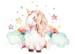 Leinwandbild Einhorn, weiß, 70x50 cm DD123094