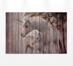 Leinwandbild Einhörner, braun, 90x60 cm DD120478