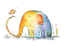 Leinwandbild Elefant, blau, 70x50 cm DD123096