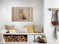 Leinwandbild Eule, braun, 90x60 cm DD120479