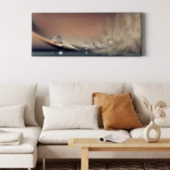 Leinwandbild Feder, braun, 100x40 cm DD123223