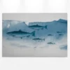Leinwandbild Fische, blau, 90x60 cm DD120439