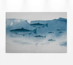 Leinwandbild Fische, blau, 90x60 cm DD120439