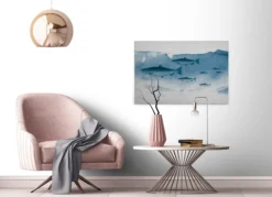 Leinwandbild Fische, blau, 90x60 cm DD120439