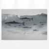 Leinwandbild Fische, grau, 90x60 cm DD120441