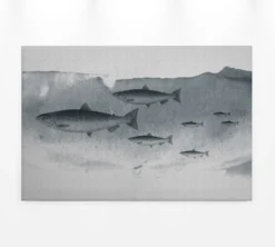 Leinwandbild Fische, grau, 90x60 cm DD120441