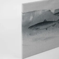 Leinwandbild Fische, grau, 90x60 cm DD120441