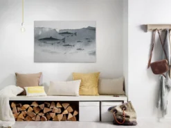 Leinwandbild Fische, grau, 90x60 cm DD120441