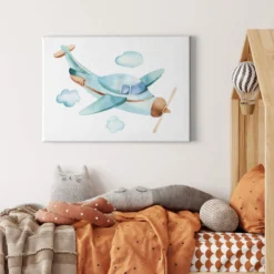 Leinwandbild Flugzeug, hellblau, 70x50 cm DD123105