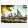 Leinwandbild Frankfurt Skyline, blau, 90x60 cm DD120332