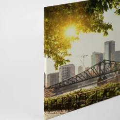 Leinwandbild Frankfurt Skyline, blau, 90x60 cm DD120332