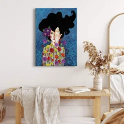 Leinwandbild Frau, blau, 50x70 cm DD123180