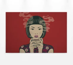 Leinwandbild Frauenportrait, rot, 90x60 cm DD120464