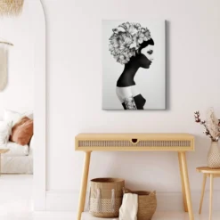 Leinwandbild Frauenporträt, schwarz, 50x70 cm DD123173
