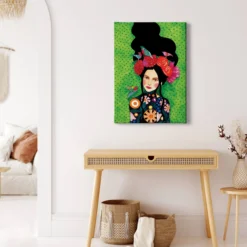 Leinwandbild Frau, grün, 50x70 cm DD123179