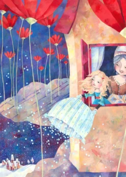 Leinwandbild Frau Holle, blau, 50x70 cm DD123197