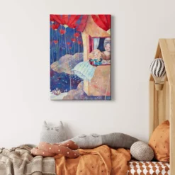 Leinwandbild Frau Holle, blau, 50x70 cm DD123197