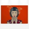 Leinwandbild Frau, rot, 90x60 cm DD120465