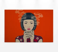 Leinwandbild Frau, rot, 90x60 cm DD120465