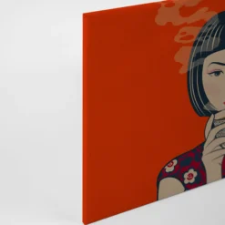 Leinwandbild Frau, rot, 90x60 cm DD120465