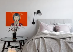Leinwandbild Frau, rot, 90x60 cm DD120465