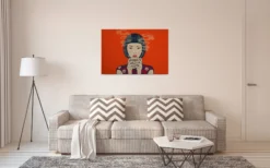 Leinwandbild Frau, rot, 90x60 cm DD120465