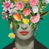 Leinwandbild Frau, türkis, 50x70 cm DD123182