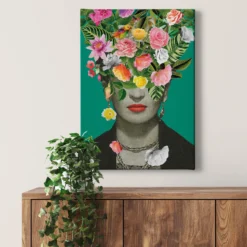 Leinwandbild Frau, türkis, 50x70 cm DD123182