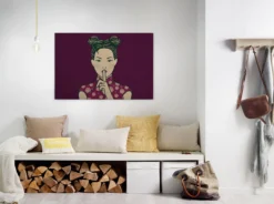 Leinwandbild Frau, weinrot, 90x60 cm DD120463