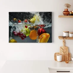 Leinwandbild Früchte, blau, 70x50 cm DD123051