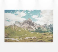 Leinwandbild Gebirgslandschaft, blau, 90x60 cm DD120454