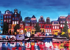 Leinwandbild Gebäude, blau, 70x50 cm DD123078