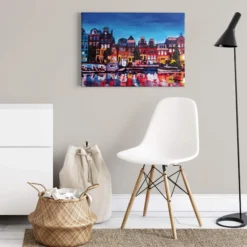 Leinwandbild Gebäude, blau, 70x50 cm DD123078