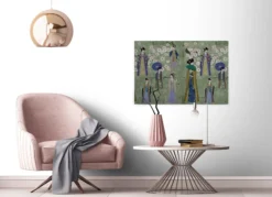 Leinwandbild Geishas, grün, 90x60 cm DD120402