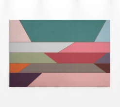 Leinwandbild Geometrie, blaugrün, 90x60 cm DD120504